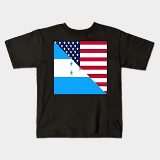 Honduras American Flag Half Honduran USA Kids T-Shirt